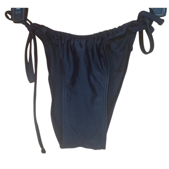 Exhilaration Black String Bikini Bottoms Adjustable straps Women's Small - Picture 4 of 8